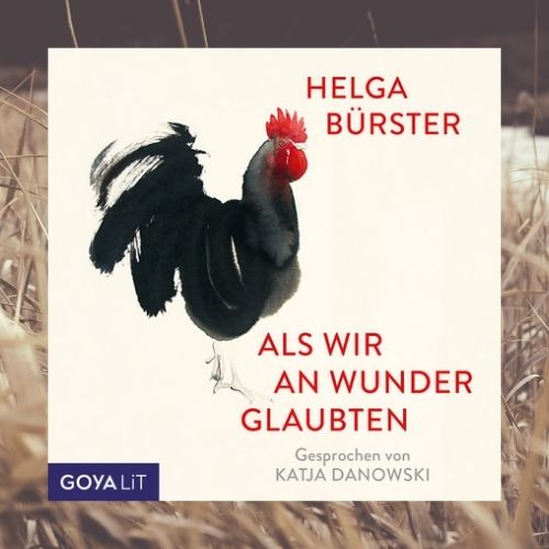 Das Cover des Hörbuchs 'Als wir an Wunder glaubten', im Hintergrund ist unscharf ein Getreidefeld zu sehen.